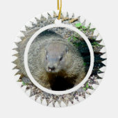 Groundhog Verzierung Keramik Ornament (Vorne)
