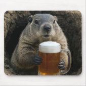 Groundhog With Mug of Beer Mousepad (Vorne)