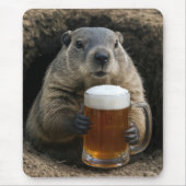 Groundhog With Mug of Beer Mousepad (Vorne)
