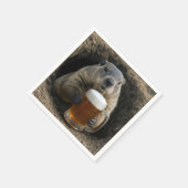Groundhog With Mug of Beer Serviette (Ecke)