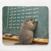 Groundhog Writing Lines on a Green Chalkboard Mousepad (Vorne)