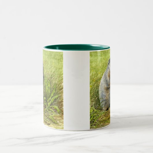 Groundhog Zweifarbige Tasse (Mittel)