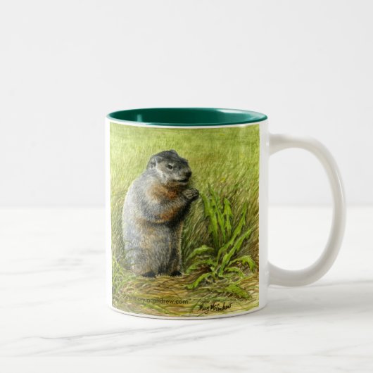 Groundhog Zweifarbige Tasse (Rechts)