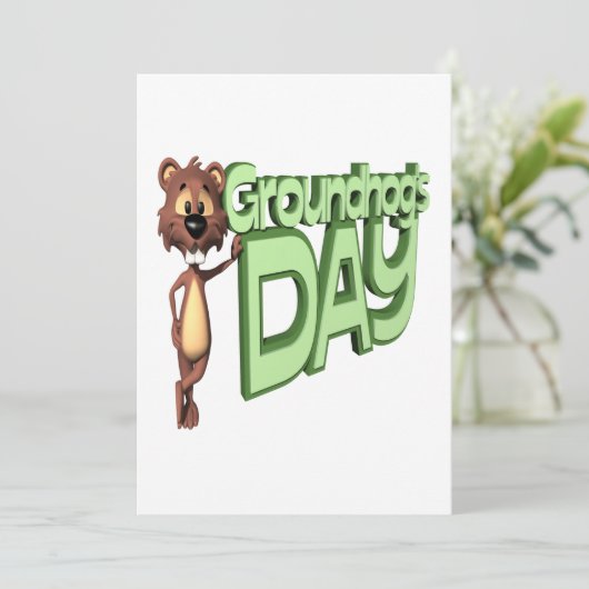 Groundhogs Tag Einladung (Stehend Vorderseite)