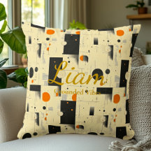 Groundvibes - Geometrisch, schwarz, orange und cre