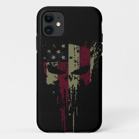Grounge America Skull Case-Mate iPhone Case (Rückseite)