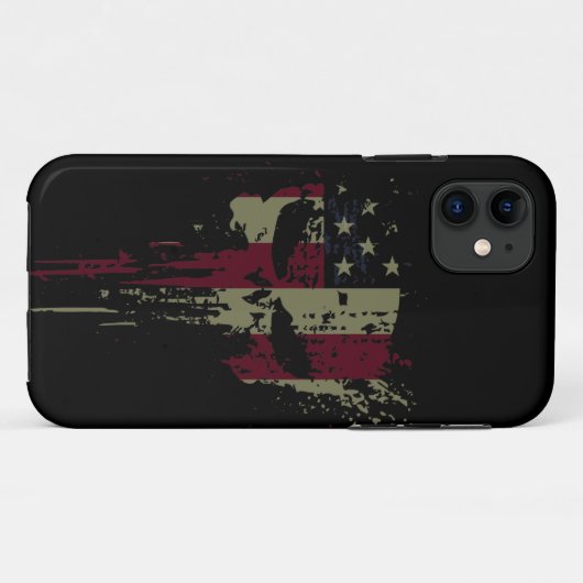 Grounge America Skull Case-Mate iPhone Case (Rückseite (Horizontal))