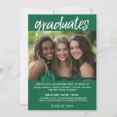 Group Abschluss Green Party - Gemeinsames Foto Einladung (Vorderseite)