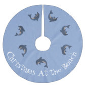 Group Blue White Jumping Delphine Weihnachten Polyester Weihnachtsbaumdecke (Vorderseite)