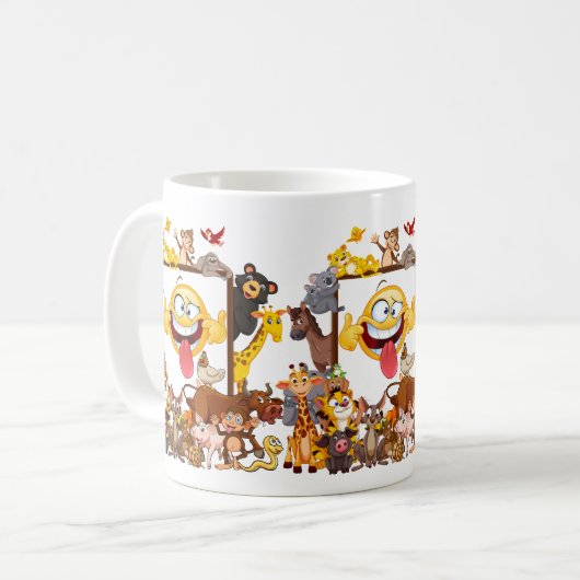  Group Cartoon Animals fun Kaffeetasse (Vorderseite Links)