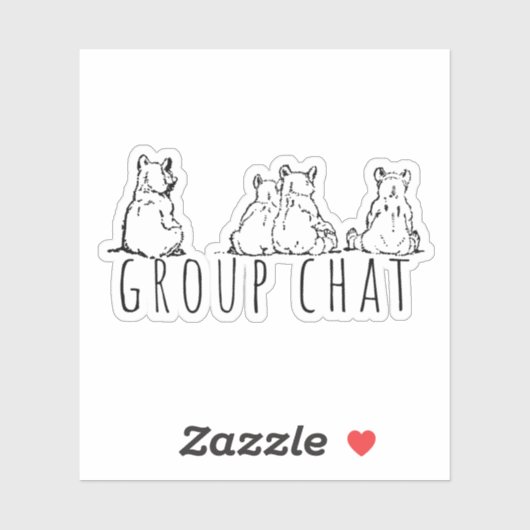 Group Chat Cute Bears Aufkleber (Blatt)