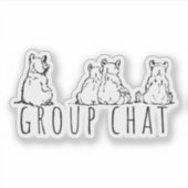 Group Chat Cute Bears Aufkleber (Vorderseite)