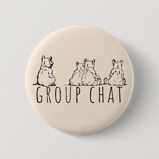 Group Chat Cute Bears Button (Vorderseite)