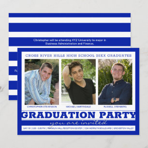 Group Graduation Party 3 Fotos Royal Blue Einladung