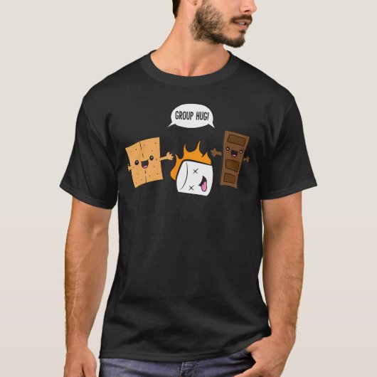 Group Hug Camping Campfire Chocolate Marshmallow S T-Shirt (Vorderseite)