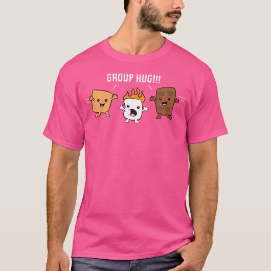 Group Hug Camping Campfire Chocolate Marshmallow S T-Shirt (Vorderseite)