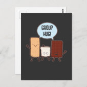 Group Hug Chocolate Marshmallow Camping S'mores Postkarte (Vorne/Hinten)