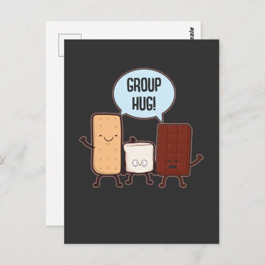 Group Hug Chocolate Marshmallow Camping S'mores Postkarte (Vorne/Hinten)