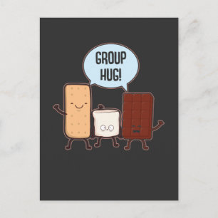 Group Hug Chocolate Marshmallow Camping S'mores Postkarte