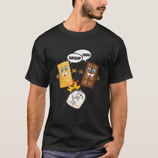 Group Hug Funny Smores Chocolate Marshmallow Campi T-Shirt (Vorderseite)