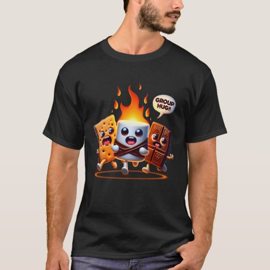 Group Hug Marshmallow Campfire Smores Funny Campin T-Shirt (Vorderseite)