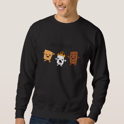Group Hug S'mores Campfire Marshmallow Chocolate S Sweatshirt (Vorderseite)