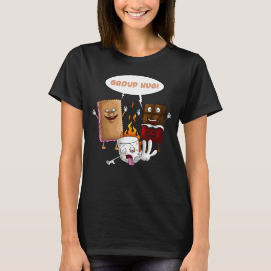 Group Hug S'mores Marshmallows Niedliches Camping T-Shirt (Vorderseite)