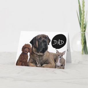 GROUP OF DOGS *BEST BIRTHDAY EVER DAD* WISHES KARTE