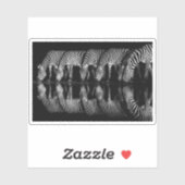 Group of Plains Zebra Drink Together at Night Aufkleber (Blatt)