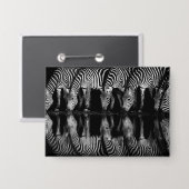 Group of Plains Zebra Drink Together at Night Button (Vorderseite/Rückseite)