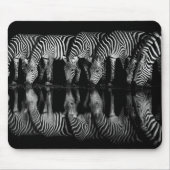 Group of Plains Zebra Drink Together at Night Mousepad (Vorne)