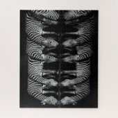 Group of Plains Zebra Drink Together at Night Puzzle (Vertikal)