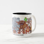 Group of smiling animals cartoon zweifarbige tasse (VorderseiteRechts)