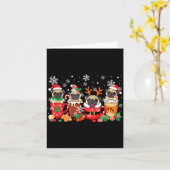 Group Santa Reindeer Pugs In Coffee C Christmas Karte (Gelbe Blume)