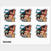 "Group Selfie Sticker" Chessy Chicken Selfies Quadratischer Aufkleber (Blatt)