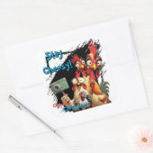 "Group Selfie Sticker" Chessy Chicken Selfies Quadratischer Aufkleber (Umschlag)