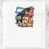 "Group Selfie Sticker" Chessy Chicken Selfies Quadratischer Aufkleber (Tasche)