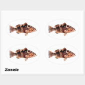 Grouper Fish Ovaler Aufkleber (Blatt)