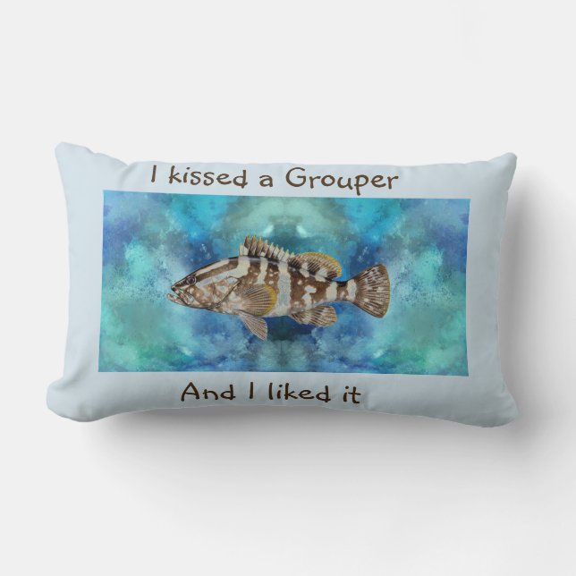 Grouper Pillow Masculine Geschenk Vater Geschenk F Lendenkissen (Vorderseite)