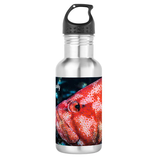 Grouper und Cleaner Shrimp Edelstahlflasche (Vorderseite)