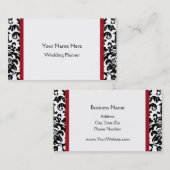 Groupon schwarze und rote Damast-Visitenkarten Visitenkarte (Vorne/Hinten)