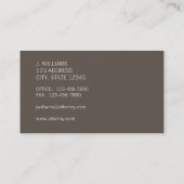 Groupon Taupe Damask Anwaltskarte Visitenkarte (Rückseite)