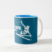 Grouse Mountain British Columbia Skier Zweifarbige Tasse (VorderseiteRechts)