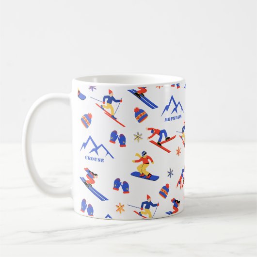 Grouse Mountain Vancouver Ski Snowboard Muster Kaffeetasse (Links)