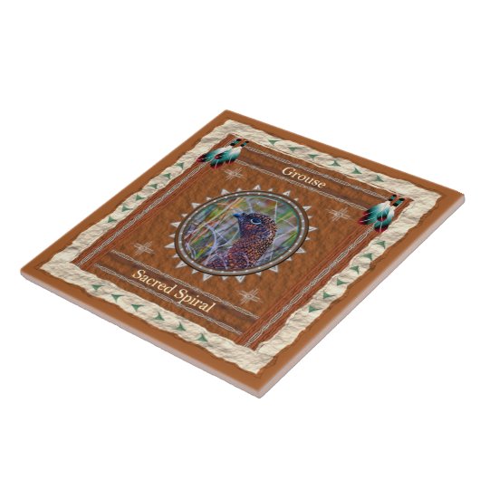 Grouse - Sacred Spiral Ceramic Tile Fliese (Seite)