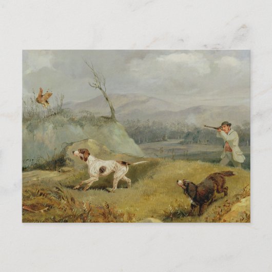 Grouse Shooting (Öl auf Leinwand) Postkarte (Vorderseite)