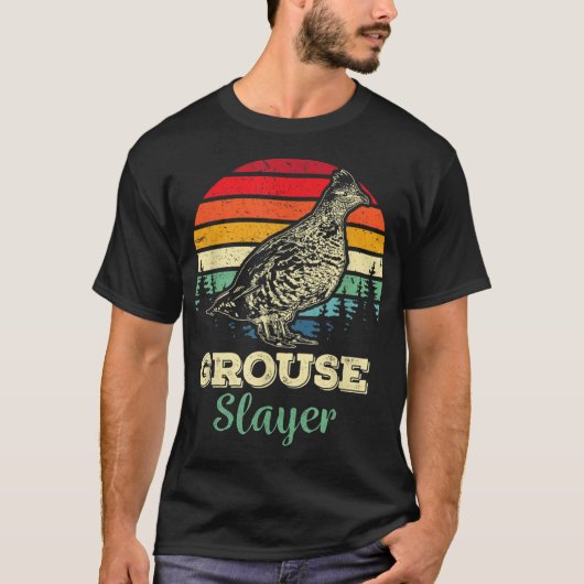 Grouse Slayer Funny Ruffed Grouse Bird Jagdhun T-Shirt (Vorderseite)