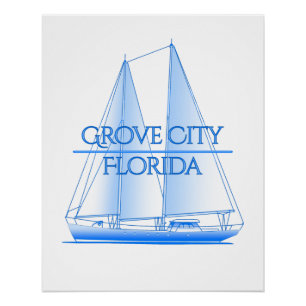 Grove City Coastal Nautical Sailing Poster