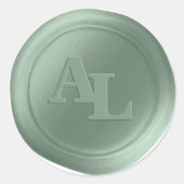 Grove Green Siegel Monogram Wedding Stickers (Vorderseite)
