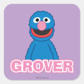 Grover Classic Style Quadratischer Aufkleber (Vorderseite)